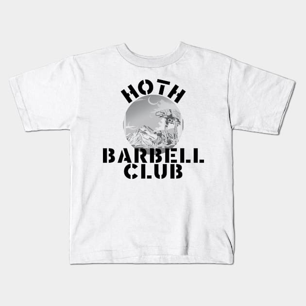 Hoth Barbell Club Kids T-Shirt by ScottLeechShirts